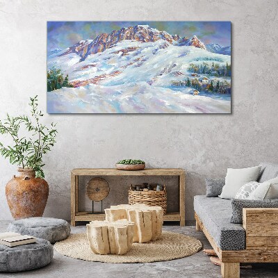Tableau imprimé sur toile Paysage de montagne hivernal