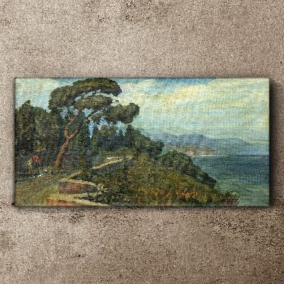 Tableau sur toile Paysage de bord de mer avec un arbre