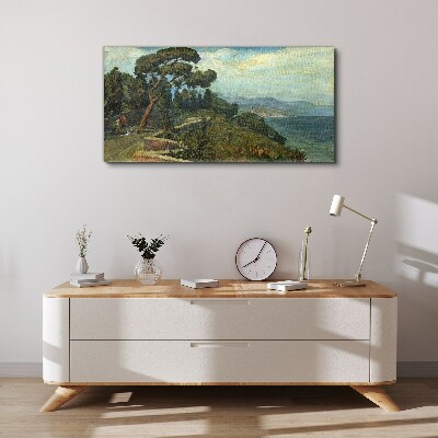 Tableau sur toile Paysage de bord de mer avec un arbre