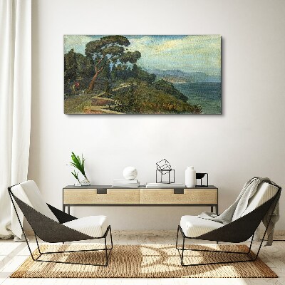 Tableau sur toile Paysage de bord de mer avec un arbre