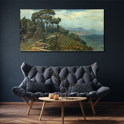 Tableau sur toile Paysage de bord de mer avec un arbre