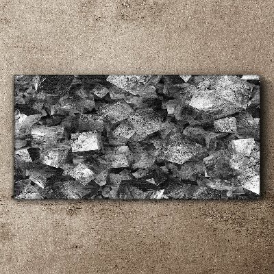 Tableau sur toile Cubes abstraits aux tons monochromes