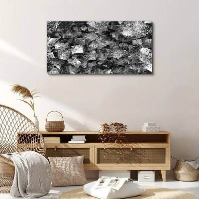 Tableau sur toile Cubes abstraits aux tons monochromes