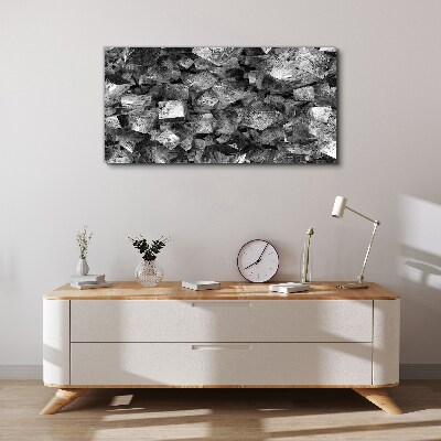 Tableau sur toile Cubes abstraits aux tons monochromes