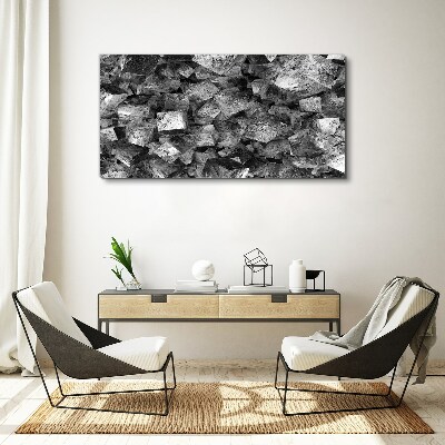 Tableau sur toile Cubes abstraits aux tons monochromes