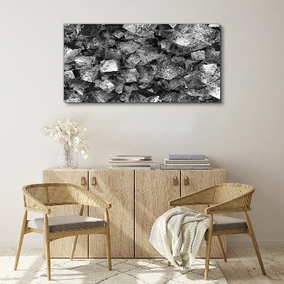 Tableau sur toile Cubes abstraits aux tons monochromes