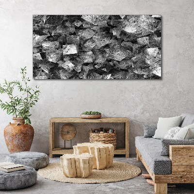 Tableau sur toile Cubes abstraits aux tons monochromes