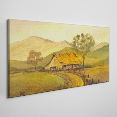 Tableau imprimé sur toile Un paysage rural paisible le matin