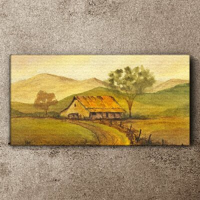 Tableau imprimé sur toile Un paysage rural paisible le matin