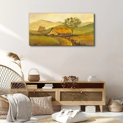 Tableau imprimé sur toile Un paysage rural paisible le matin