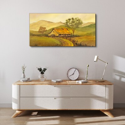 Tableau imprimé sur toile Un paysage rural paisible le matin