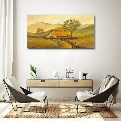 Tableau imprimé sur toile Un paysage rural paisible le matin