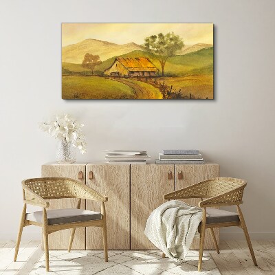 Tableau imprimé sur toile Un paysage rural paisible le matin