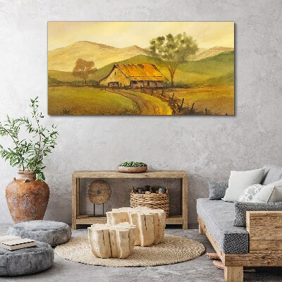 Tableau imprimé sur toile Un paysage rural paisible le matin