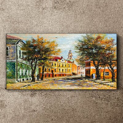 Tableau imprimé sur toile Rue d'automne en couleurs