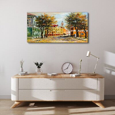 Tableau imprimé sur toile Rue d'automne en couleurs