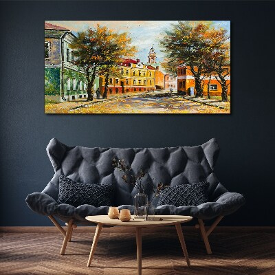 Tableau imprimé sur toile Rue d'automne en couleurs