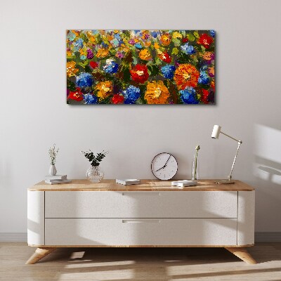 Tableau imprimé sur toile Un paysage floral aux couleurs intenses