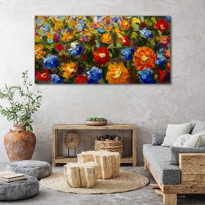 Tableau imprimé sur toile Un paysage floral aux couleurs intenses