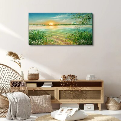 Tableau sur toile Une matinée tranquille au bord du lac