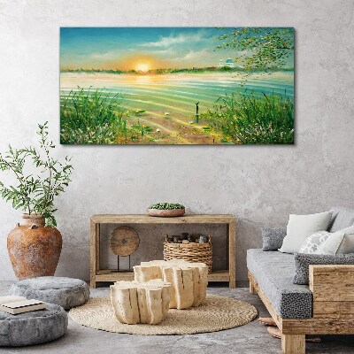 Tableau sur toile Une matinée tranquille au bord du lac