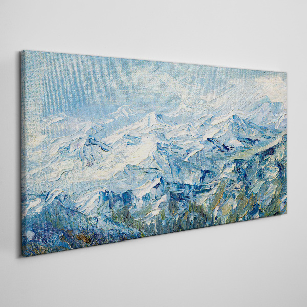 Tableau toile imprimée Paysage de montagne aux nuances de bleu