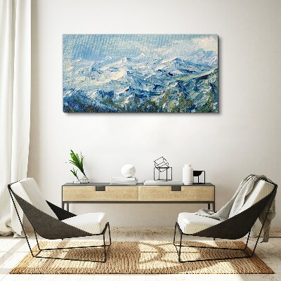 Tableau toile imprimée Paysage de montagne aux nuances de bleu