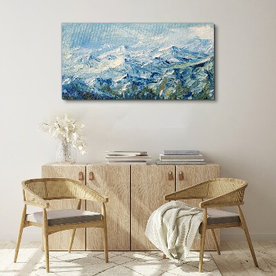 Tableau toile imprimée Paysage de montagne aux nuances de bleu