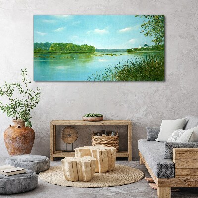 Tableau imprimé sur toile Un paysage paisible au bord de l'eau