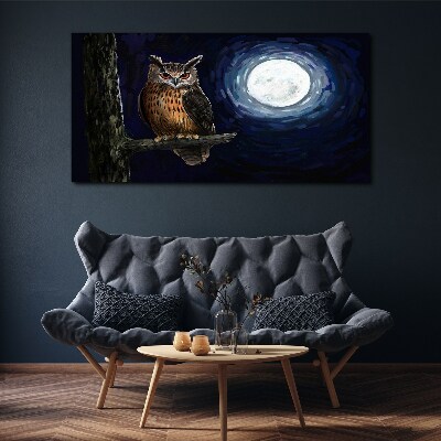 Tableau imprimé sur toile Chouette au clair de lune