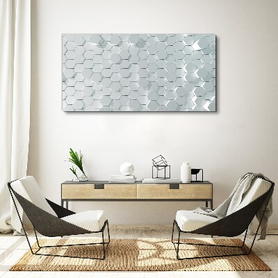 Tableau imprimé sur toile Motif hexagonal dans les tons de gris