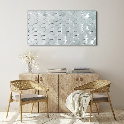 Tableau imprimé sur toile Motif hexagonal dans les tons de gris