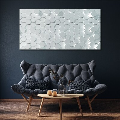 Tableau imprimé sur toile Motif hexagonal dans les tons de gris
