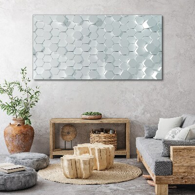 Tableau imprimé sur toile Motif hexagonal dans les tons de gris
