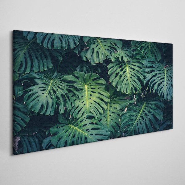 Tableau toile imprimée Vert tropical dans les feuilles de monstera