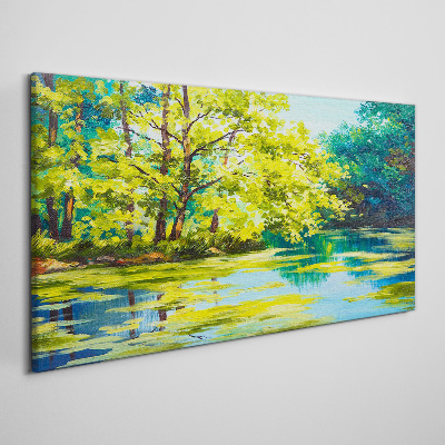 Tableau sur toile Paysage d'été au bord du lac