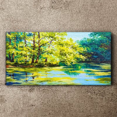 Tableau sur toile Paysage d'été au bord du lac
