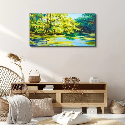 Tableau sur toile Paysage d'été au bord du lac