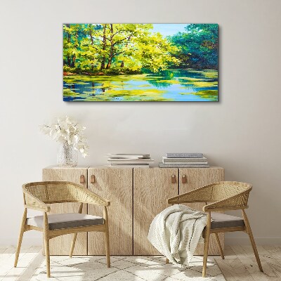 Tableau sur toile Paysage d'été au bord du lac