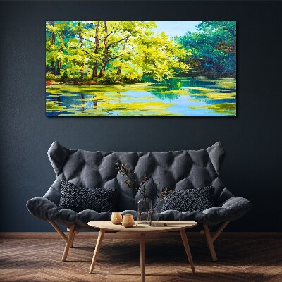 Tableau sur toile Paysage d'été au bord du lac