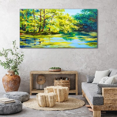 Tableau sur toile Paysage d'été au bord du lac