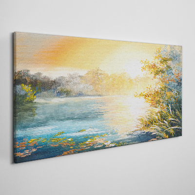 Tableau imprimé sur toile Matin calme au bord de la rivière