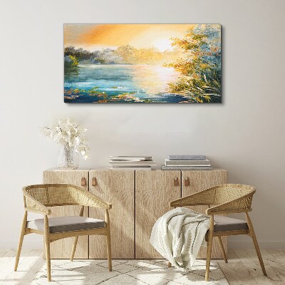 Tableau imprimé sur toile Matin calme au bord de la rivière