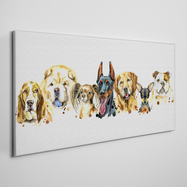 Tableau sur toile Amitiés canines en couleurs