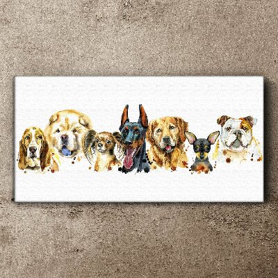 Tableau sur toile Amitiés canines en couleurs