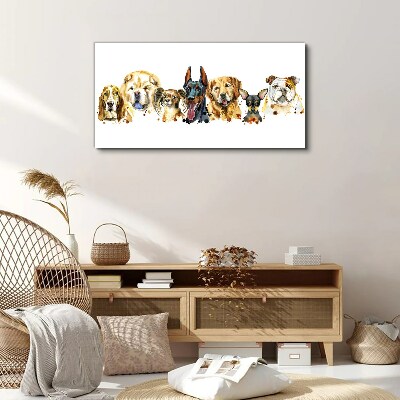 Tableau sur toile Amitiés canines en couleurs