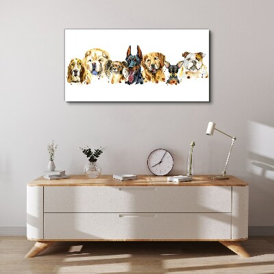 Tableau sur toile Amitiés canines en couleurs