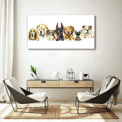 Tableau sur toile Amitiés canines en couleurs