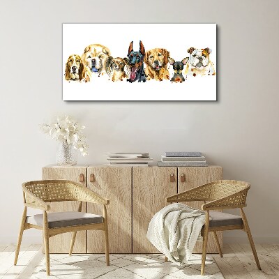 Tableau sur toile Amitiés canines en couleurs