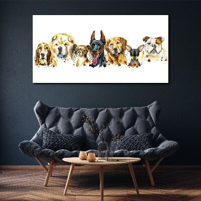 Tableau sur toile Amitiés canines en couleurs